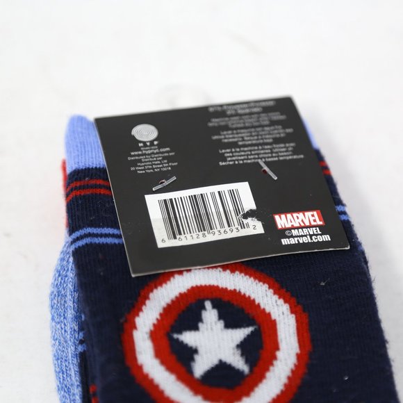 HYP Marvel Captain America Crew Socks Blue 2-Pack - Picture 4 of 4